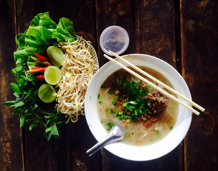 Food, Vietnam food, Vietnamese pork rice noodle.の素材