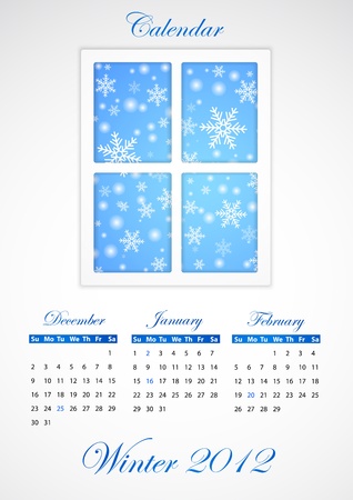 Calendar. Winter 2012のイラスト素材