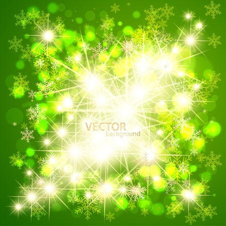 Winter background with glowing stars and snowのイラスト素材