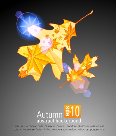 Autumn orange leaves. Seasonal backgroundのイラスト素材