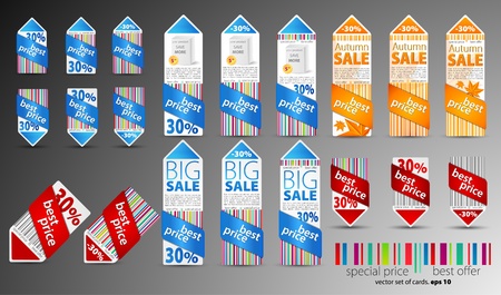 Set of color vector sale ticketsのイラスト素材