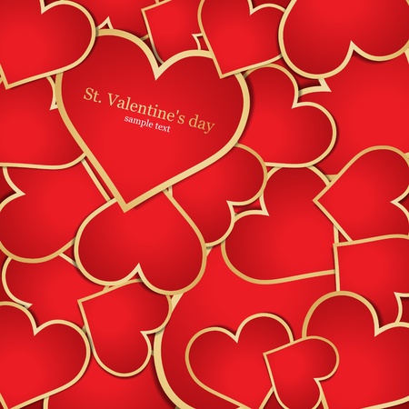 Background with red hearts. Vectorのイラスト素材