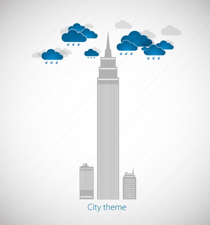 Bad weather background  City themeのイラスト素材