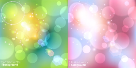 Set of abstract light vector backgrounds のイラスト素材