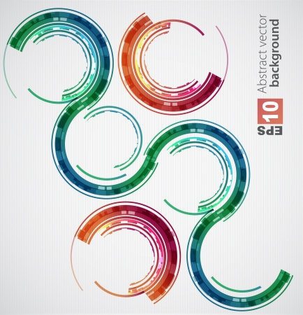 Abstract color technology circles illustrationのイラスト素材
