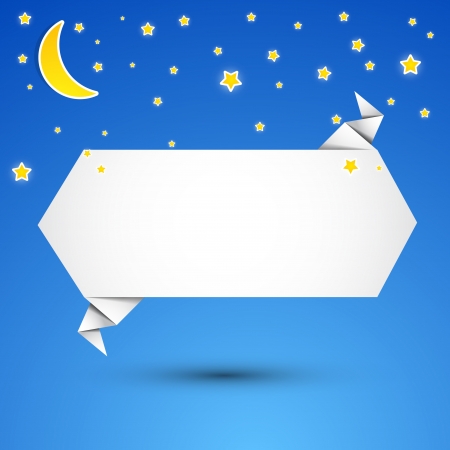 Abstract origami speech bubble background  At nightのイラスト素材