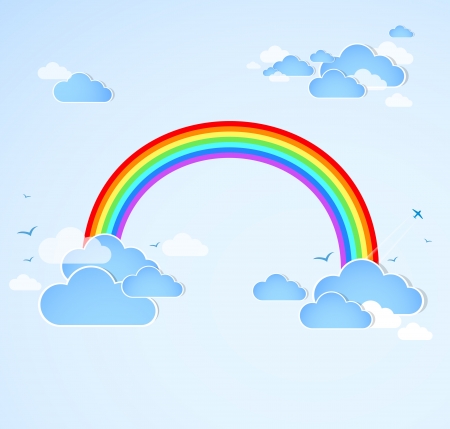 Sky background with rainbow  Vectorのイラスト素材