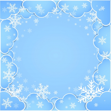 Frame made of clouds  Abstract Background  Winter themeのイラスト素材