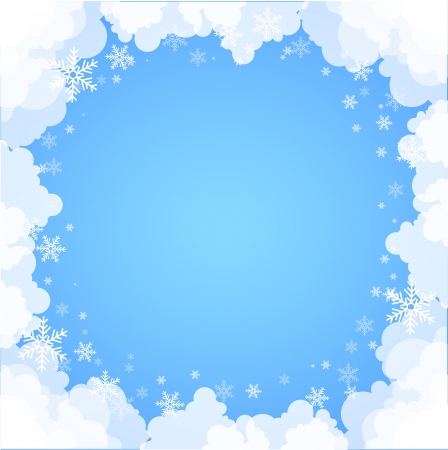 Frame made of clouds  Abstract Background  Winter themeのイラスト素材
