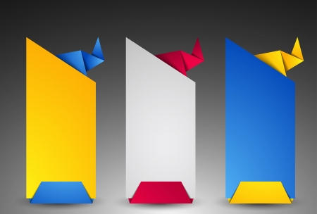 Set of origami web banners.のイラスト素材