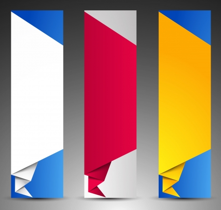 Set of origami web banners.のイラスト素材