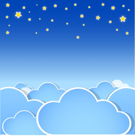 Stars over the clouds. のイラスト素材