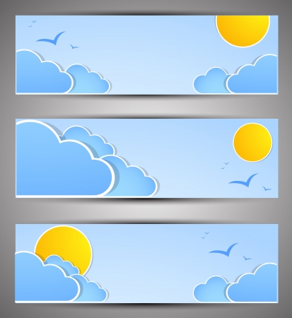 Set of banners for a site  good weatherのイラスト素材