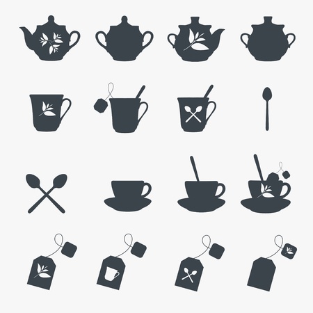 Set of tea objects. Vectorのイラスト素材