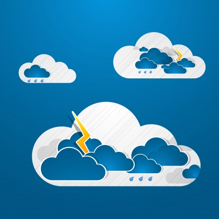 Weather in cloud. Rain themeのイラスト素材