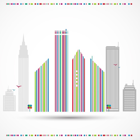 Abstract color background. City theme. Vectorのイラスト素材