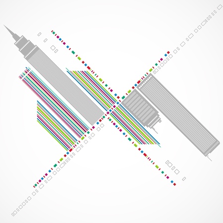 Abstract color background. City theme. Vectorのイラスト素材