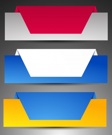 Set of origami web banners のイラスト素材