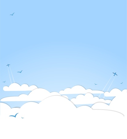 Good weather background. Blue sky with cloudsのイラスト素材