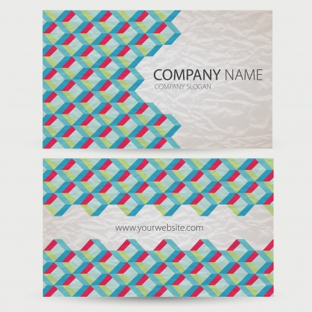 Abstract retro-style set of cards  Vectorのイラスト素材