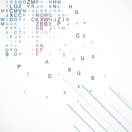Abstract background with the sparse letters of the English alphabetのイラスト素材