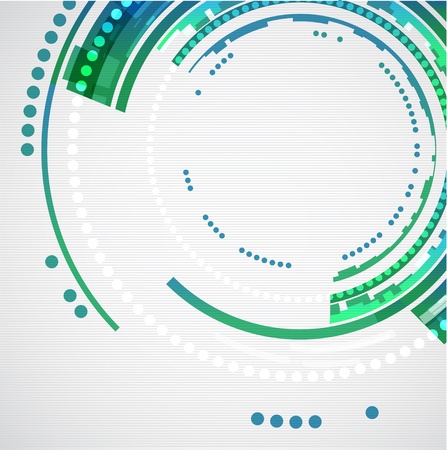 Abstract technical background with green circles.のイラスト素材