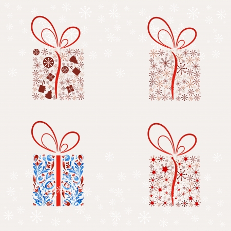 Set of Abstract Christmas present box.のイラスト素材