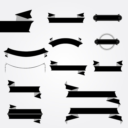 Retro styled ribbons collectionのイラスト素材