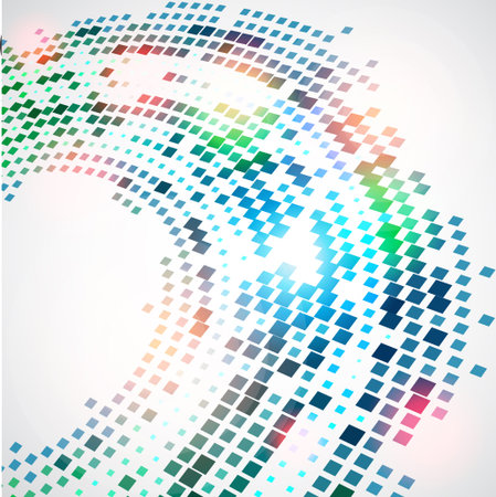 Abstract background with the chaotically located rectangles in an oval formのイラスト素材