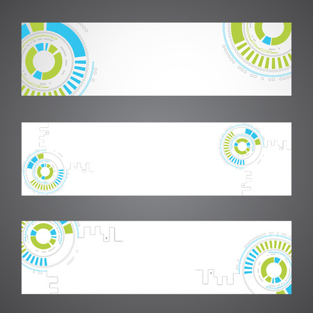 Set of web technology bannersのイラスト素材