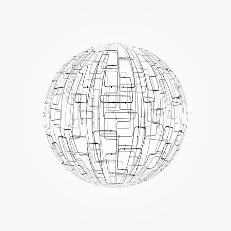 Abstract technology sphere backgroundのイラスト素材