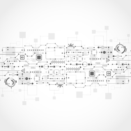 Abstract technological background with various technological elementsのイラスト素材