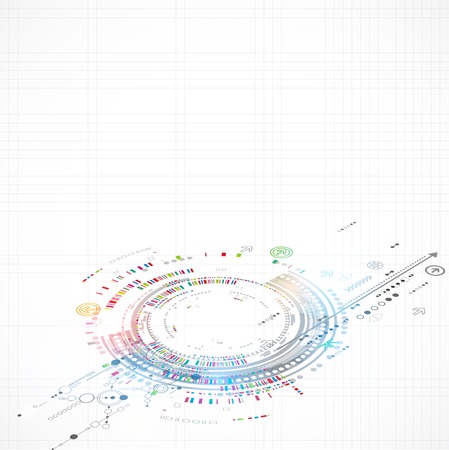 Abstract technological background with various technological elementsのイラスト素材