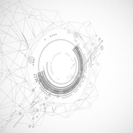 Abstract technological background with various elementsのイラスト素材