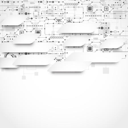 Abstract technological background with various technological elementsのイラスト素材