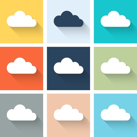 Set of retro cloud icons.のイラスト素材