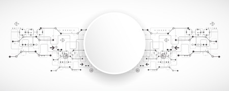 Abstract technological background with various technological elementsのイラスト素材