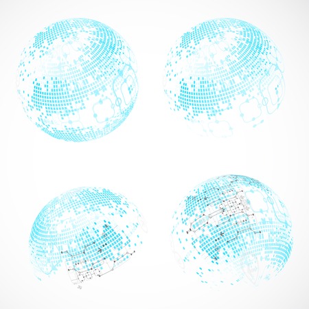 Abstract technology globe backgroundのイラスト素材