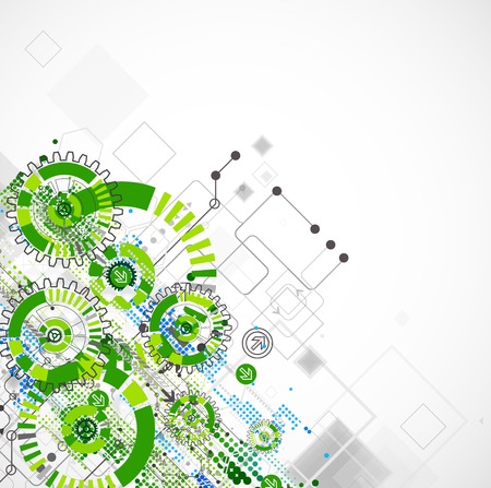 Abstract technology business green colored template background. Vector illustrationのイラスト素材