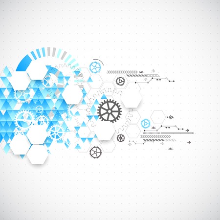 Abstract technological background with various technological elements. Vectorのイラスト素材