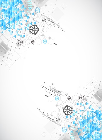 Abstract technological background with various technological elements. Vectorのイラスト素材