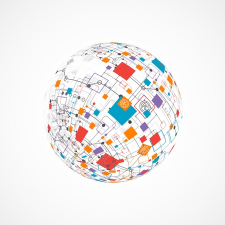 Abstract technology globe background. Vectorのイラスト素材