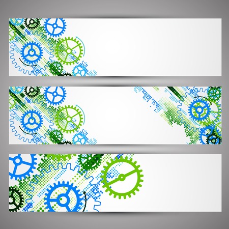 Set of web tecnology theme banners for your web site. Vectorのイラスト素材