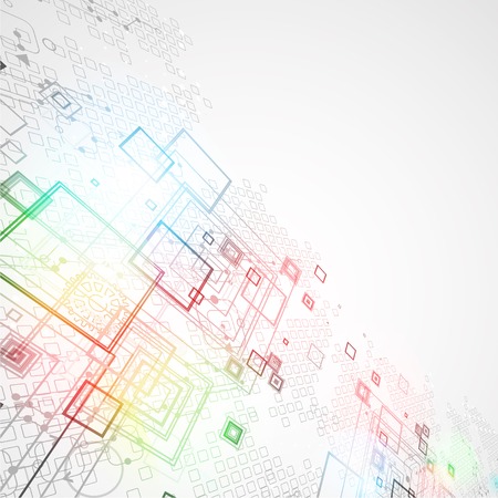 Abstract technological background with various technological elementsのイラスト素材