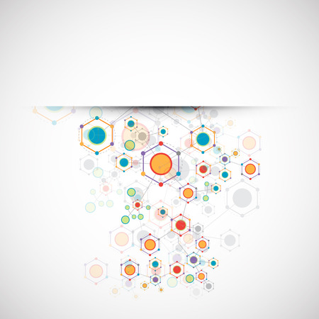Network hexagonal color technology communication backgroundのイラスト素材