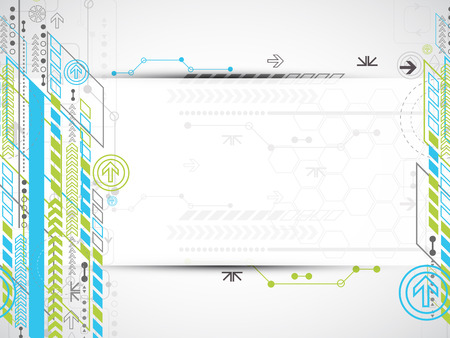 Abstract background with various technological elements. Vectorのイラスト素材