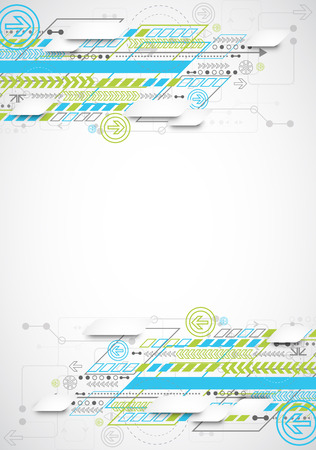 Abstract background with various technological elements. Vectorのイラスト素材