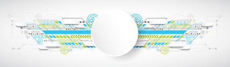 Abstract background with various technological elements. Vectorのイラスト素材