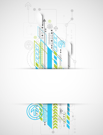Abstract background with various technological elements. Vectorのイラスト素材