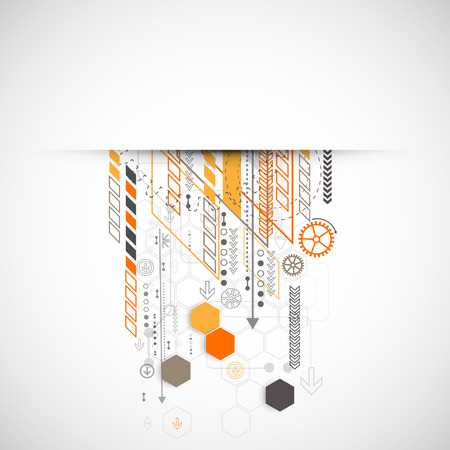 Abstract background with various technological elements. Vector illustrationのイラスト素材